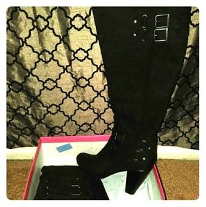 ❤️Black wide calf boots